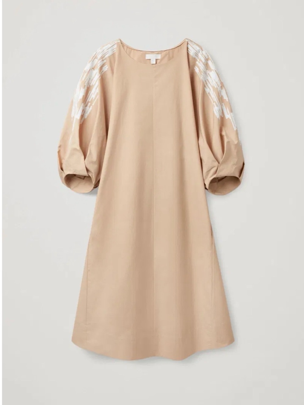 COS embroidered puff Sleeve Midi Dress - Picture 6 of 10
